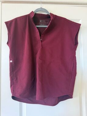 FIGS Women's Burgundy Rafaela Top